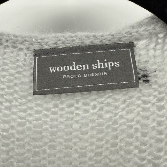 Wooden Ships Moon Stars Sweater VNeck Witchy Whimsigoth Goth Pullover Small/Med - Picture 7 of 11